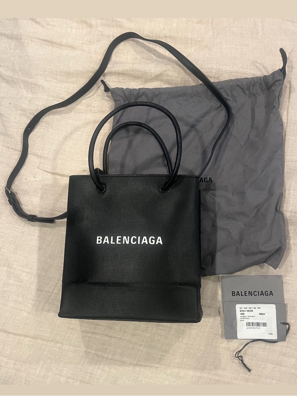 $1150 Balenciaga by Demna Logo Crossbody Mini Tote Bag